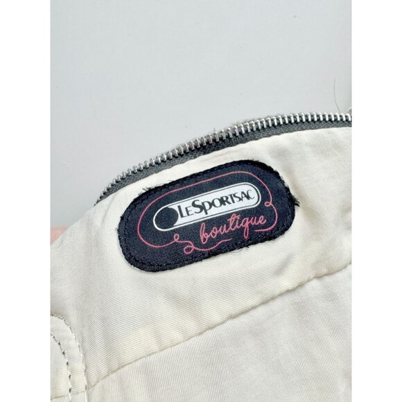 LESPORTSAC Boutique Veronique Ophelia Grey Floral Dragonfly Shoulder Bag Purse - Picture 15 of 16